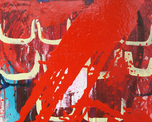 Red Lightning byYukari Edamitsu, Abstract Contemporary Painting by Japanese Woman Artist