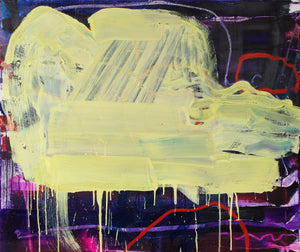Yellow Cloud by Yukari Edamitsu, Abstract Contemporary Painting by Japanese Woman Artist