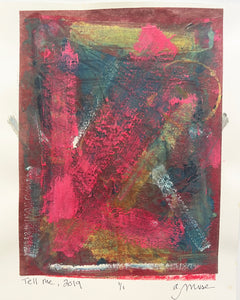 Tell Me, Monotype, Abstract Work on Paper by a.muse