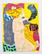 Yellow Hair by a.muse, Collage Art on Paper by Woman Artist