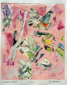 Pink Cosmos by a.muse, One-of-a-Kind Abstract Art on Paper